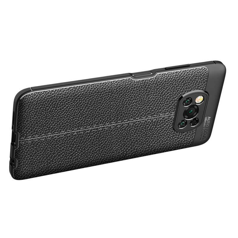 Coque Poco X3 Effet Cuir Litchi Double Line Coque Poco X3 Effet Cuir Litchi Double Line