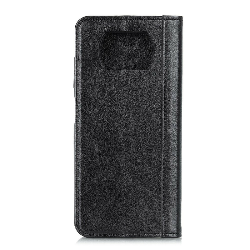 Flip Cover Poco X3 Cuir Litchi Fendu Élégance Flip Cover Poco X3 Cuir Litchi Fendu Élégance