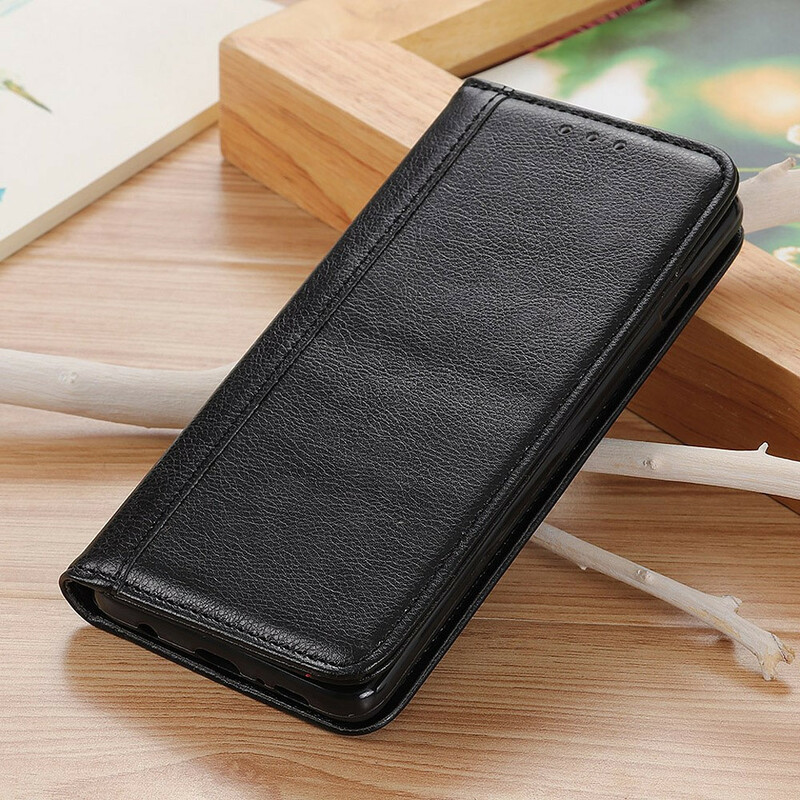 Flip Cover Poco X3 Cuir Litchi Fendu Élégance Flip Cover Poco X3 Cuir Litchi Fendu Élégance