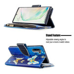 Housse Samsung Galaxy Note 10 Poche Zippée Papillons