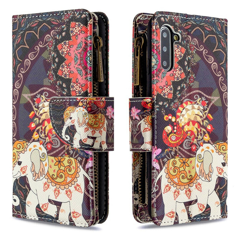 Housse Samsung Galaxy Note 10 Poche Zippée Éléphant Housse Samsung Galaxy Note 10 Poche Zippée Éléphant