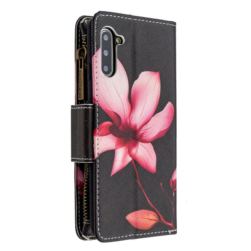 Housse Samsung Galaxy Note 10 Poche Zippée Fleur Housse Samsung Galaxy Note 10 Poche Zippée Fleur