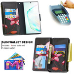 Housse Samsung Galaxy Note 10 Poche Zippée Fleur Housse Samsung Galaxy Note 10 Poche Zippée Fleur
