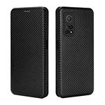 Flip Cover Xiaomi Mi 10T / 10T Pro Fibre Carbone avec Anneau Support