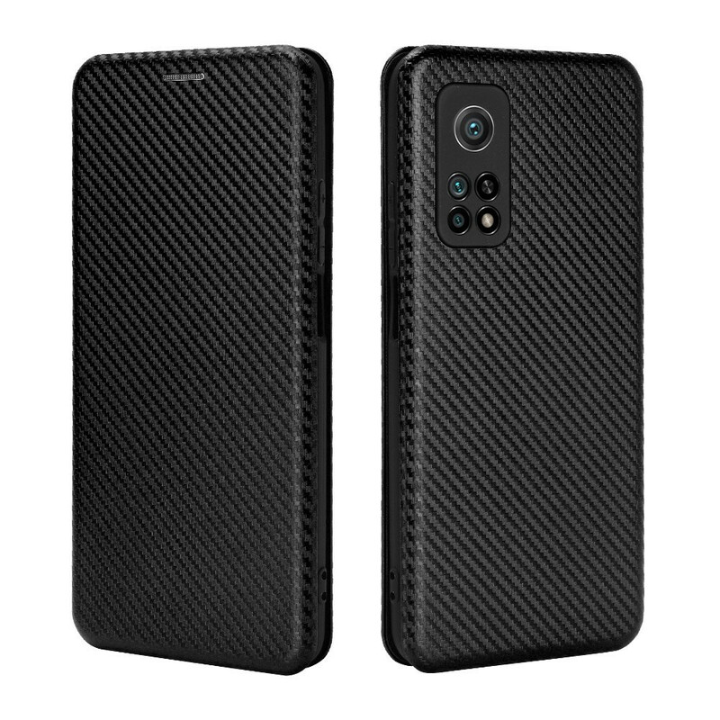 Flip Cover Xiaomi Mi 10T / 10T Pro Fibre Carbone avec Anneau Support Flip Cover Xiaomi Mi 10T / 10T Pro Fibre Carbone avec Anneau Support