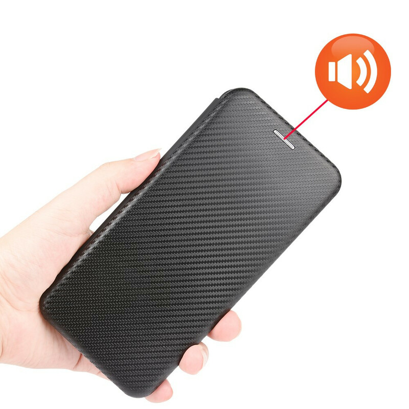 Flip Cover Xiaomi Mi 10T / 10T Pro Fibre Carbone avec Anneau Support