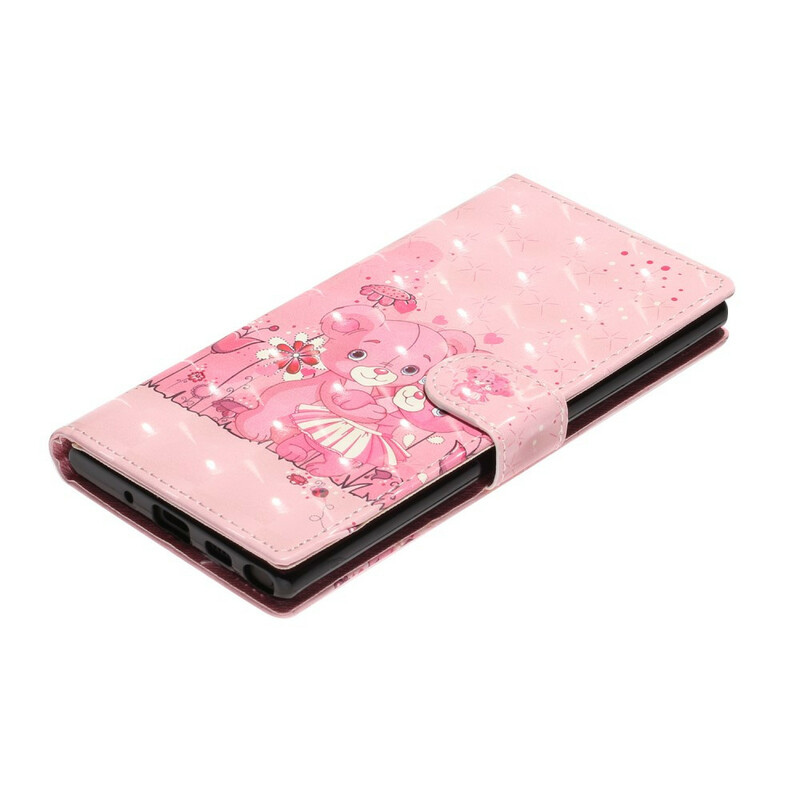 Housse Samsung Galaxy Note 10 Oursons Light Spots à Lanière Housse Samsung Galaxy Note 10 Oursons Light Spots à Lanière