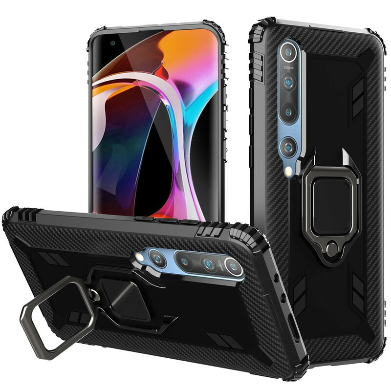 Coque Xiaomi Mi 10 / 10 Pro Ring et Fibre Carbone