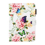 Housse Samsung Galaxy Tab A 8.0 (2019) Papillons sur Fleurs