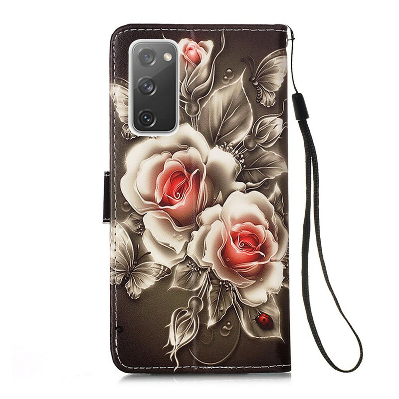 Housse Samsung Galaxy S20 FE Roses Dorées