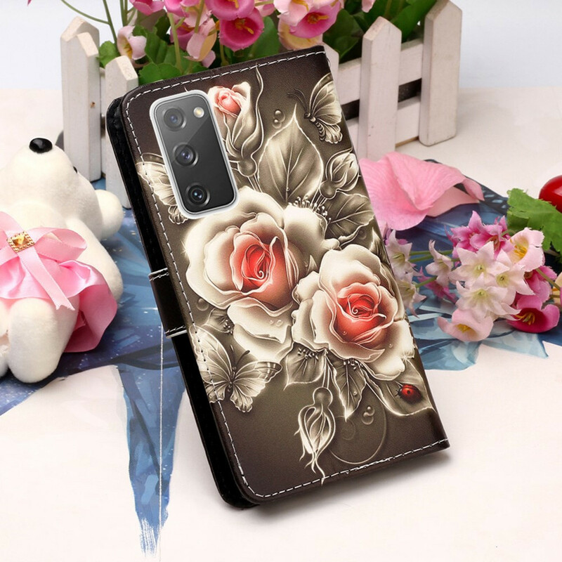 Housse Samsung Galaxy S20 FE Roses Dorées Housse Samsung Galaxy S20 FE Roses Dorées
