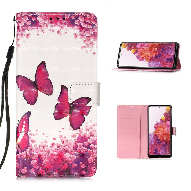 Housse Samsung Galaxy S20 FE Papillons Rouges Housse Samsung Galaxy S20 FE Papillons Rouges