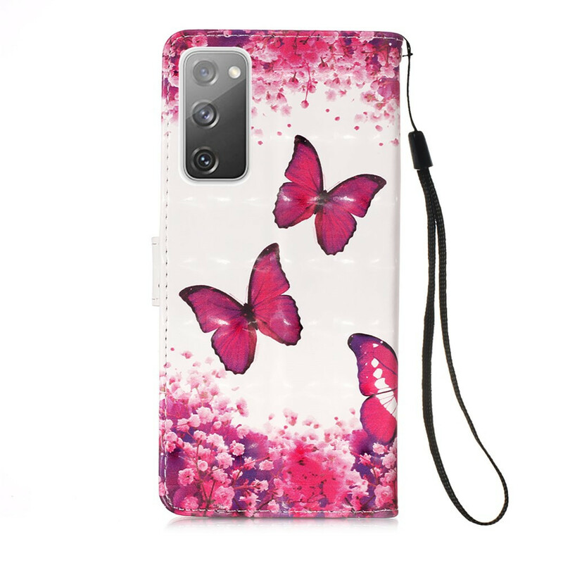 Housse Samsung Galaxy S20 FE Papillons Rouges Housse Samsung Galaxy S20 FE Papillons Rouges