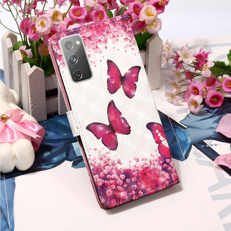 Housse Samsung Galaxy S20 FE Papillons Rouges Housse Samsung Galaxy S20 FE Papillons Rouges