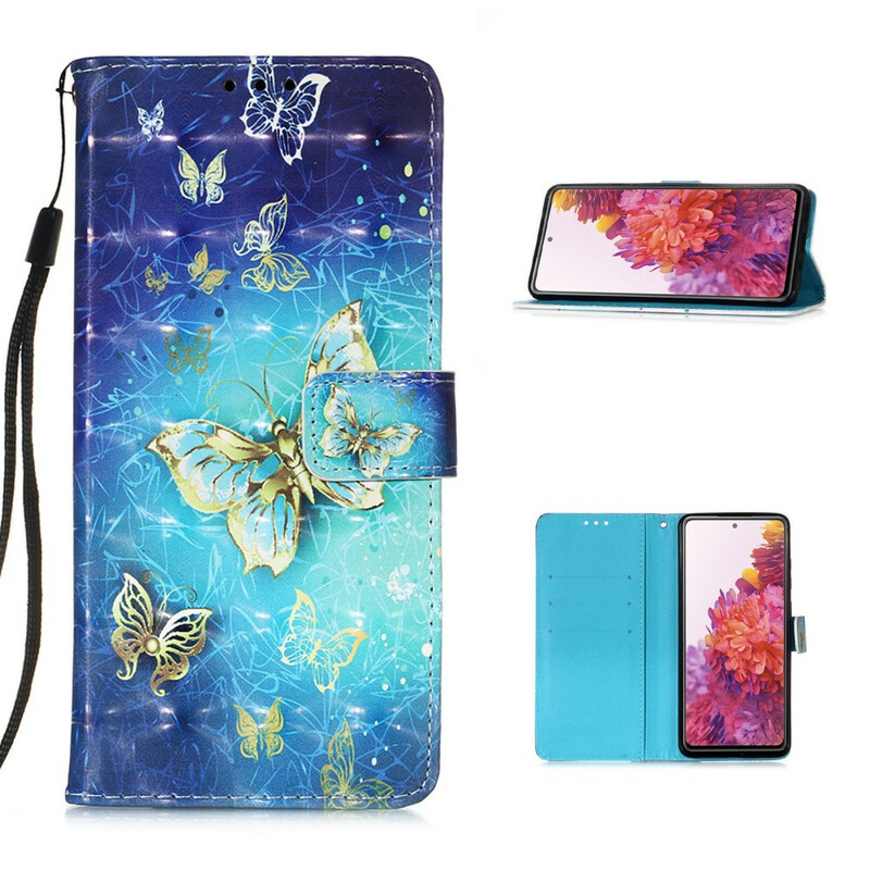 Housse Samsung Galaxy S20 FE Papillons Dorés