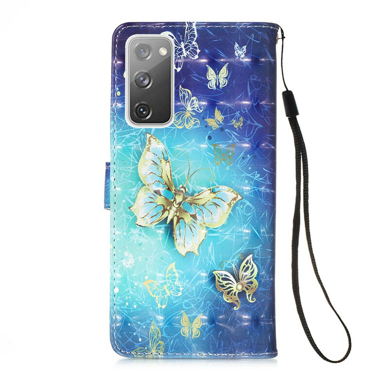 Housse Samsung Galaxy S20 FE Papillons Dorés Housse Samsung Galaxy S20 FE Papillons Dorés