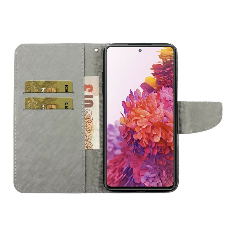 Housse Samsung Galaxy S20 FE Fleurs Colorées à Lanière