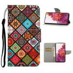 Housse Samsung Galaxy S20 FE Patchwork Mandalas avec Lanière