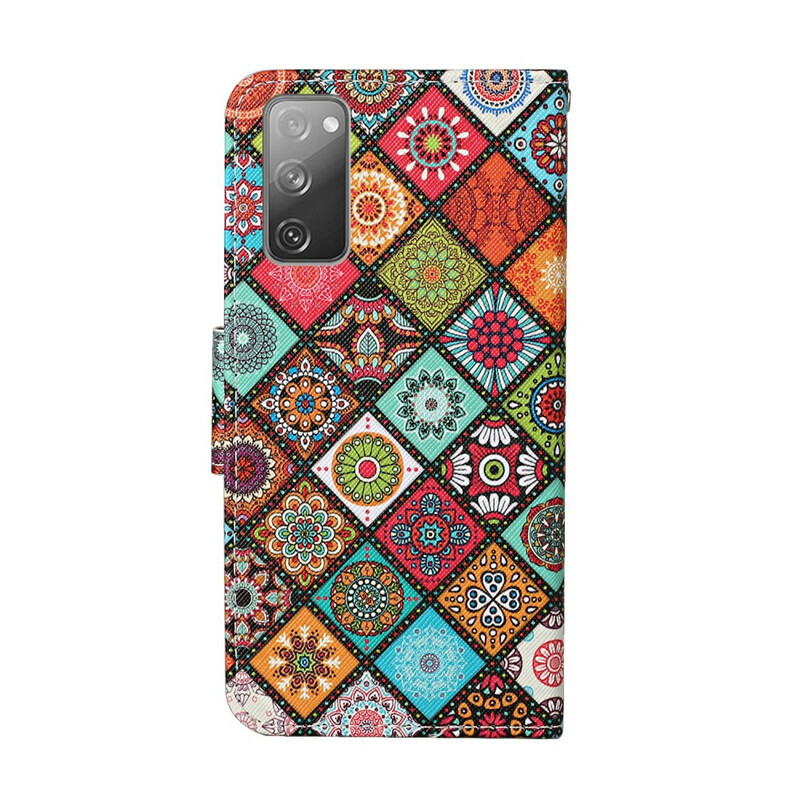 Housse Samsung Galaxy S20 FE Patchwork Mandalas avec Lanière