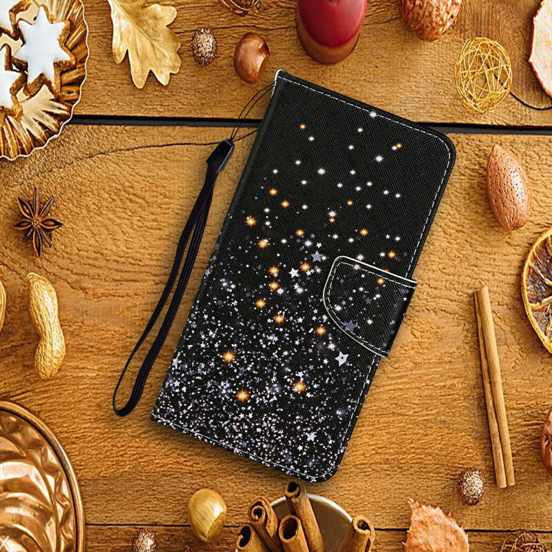 Housse Samsung Galaxy S20 FE Étoiles et Paillettes avec Lanière