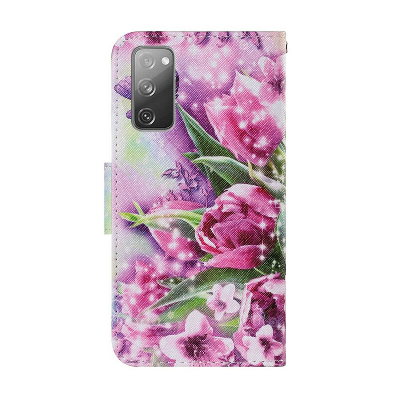 Housse Samsung Galaxy S20 FE Papillons et Tulipes