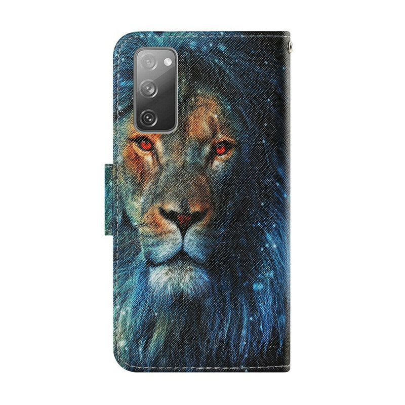 Housse Samsung Galaxy S20 FE Lion avec Lanière