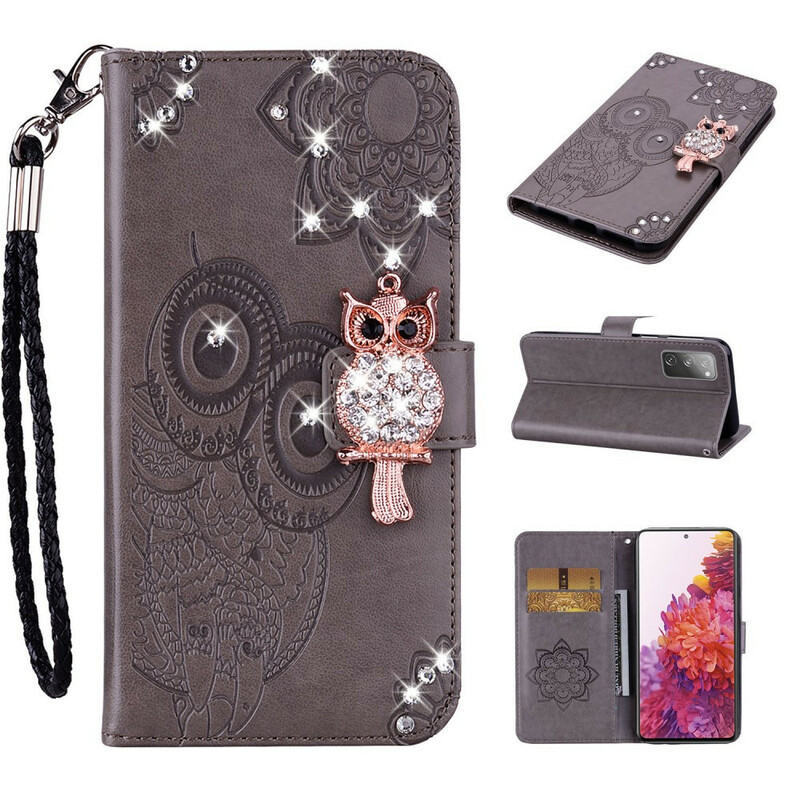 Housse Samsung Galaxy S20 FE Hibou Mandala et Breloque