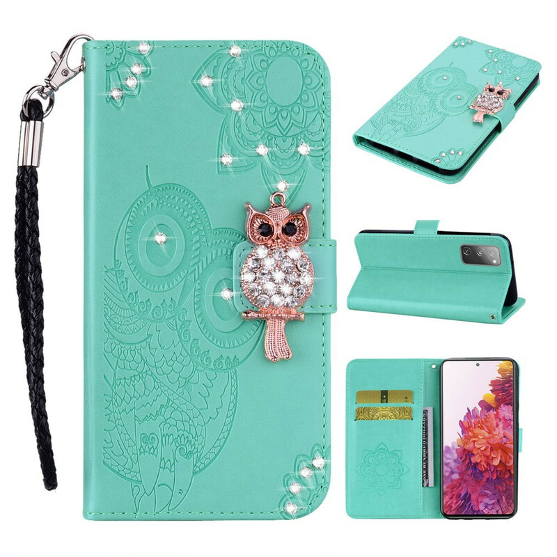 Housse Samsung Galaxy S20 FE Hibou Mandala et Breloque