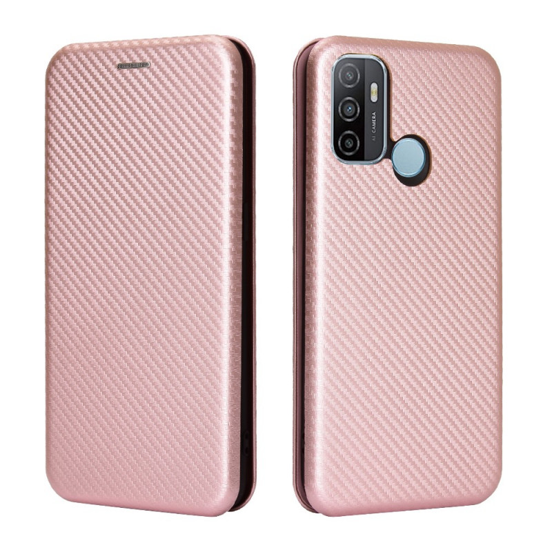 Flip Cover Oppo A53 / A53s Silicone Fibre Carbone Coloré