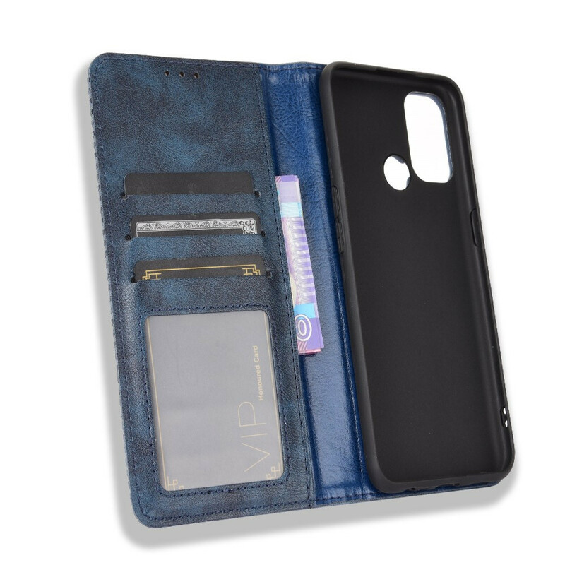 Flip Cover Oppo A53 Effet Cuir Vintage Stylisé Flip Cover Oppo A53 Effet Cuir Vintage Stylisé
