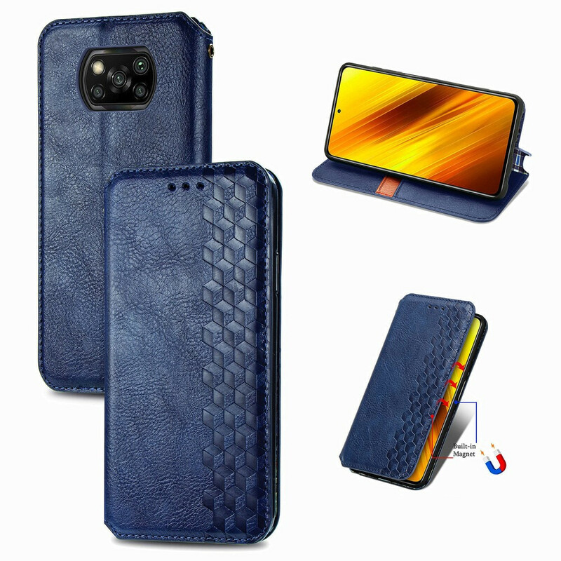 Flip Cover Xiaomi Poco X3 Effet Cuir Texture Diamant Flip Cover Xiaomi Poco X3 Effet Cuir Texture Diamant