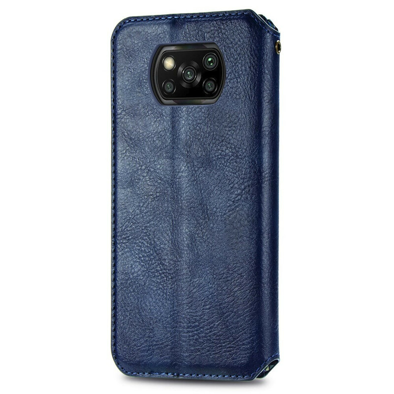 Flip Cover Xiaomi Poco X3 Effet Cuir Texture Diamant