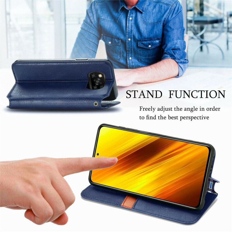 Flip Cover Xiaomi Poco X3 Effet Cuir Texture Diamant Flip Cover Xiaomi Poco X3 Effet Cuir Texture Diamant