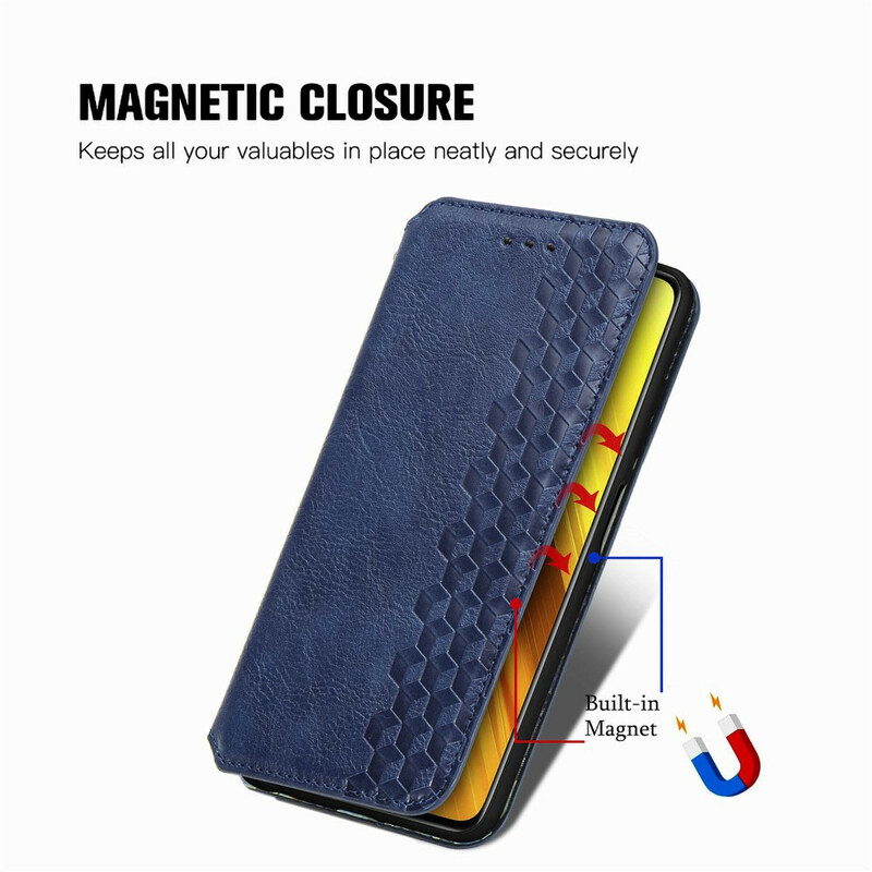 Flip Cover Xiaomi Poco X3 Effet Cuir Texture Diamant Flip Cover Xiaomi Poco X3 Effet Cuir Texture Diamant