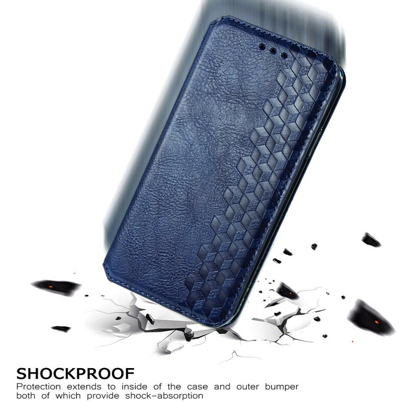 Flip Cover Xiaomi Poco X3 Effet Cuir Texture Diamant
