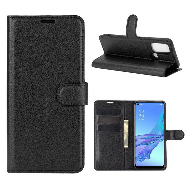 Housse Oppo A53 / A53s Simili Cuir Litchi Classique