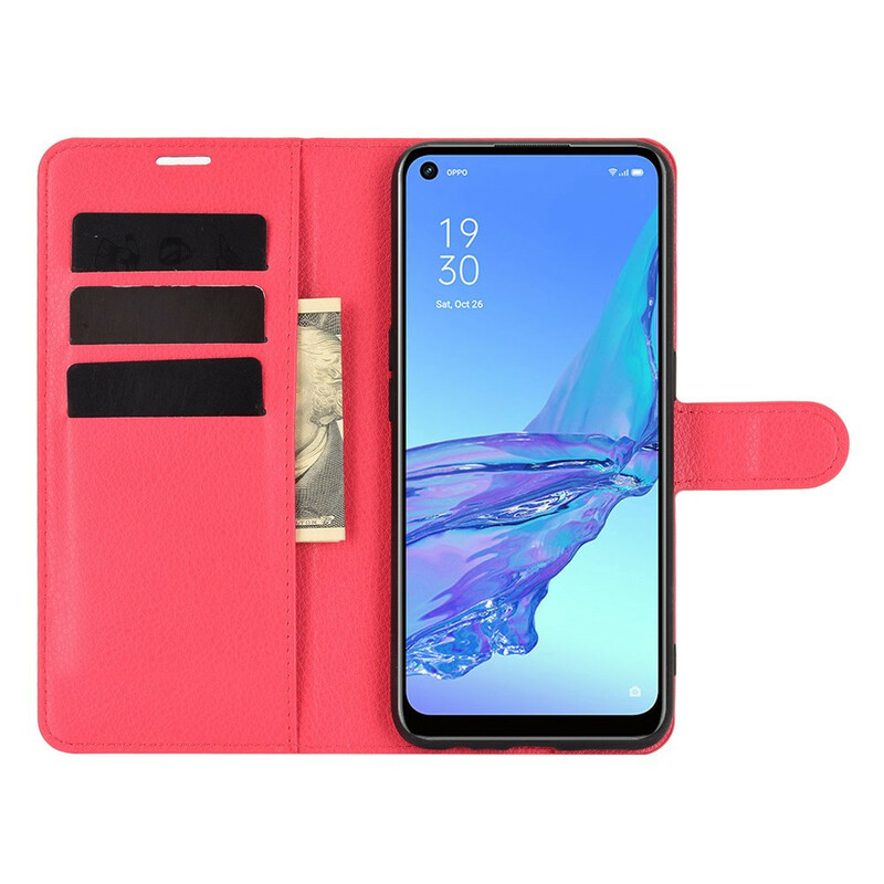 Housse Oppo A53 Simili Cuir Litchi Classique Housse Oppo A53 Simili Cuir Litchi Classique