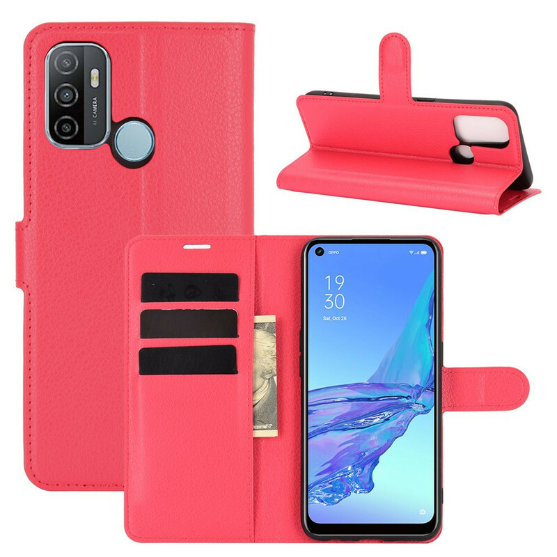 Housse Oppo A53 Simili Cuir Litchi Classique Housse Oppo A53 Simili Cuir Litchi Classique