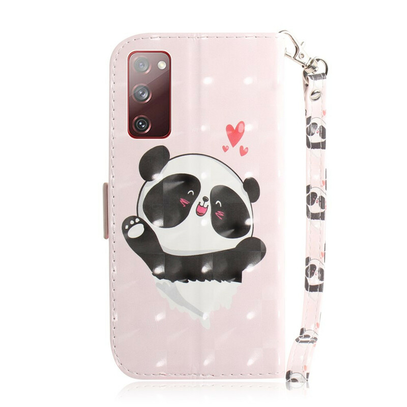 Housse Samsung Galaxy S20 FE Panda Love à Lanière