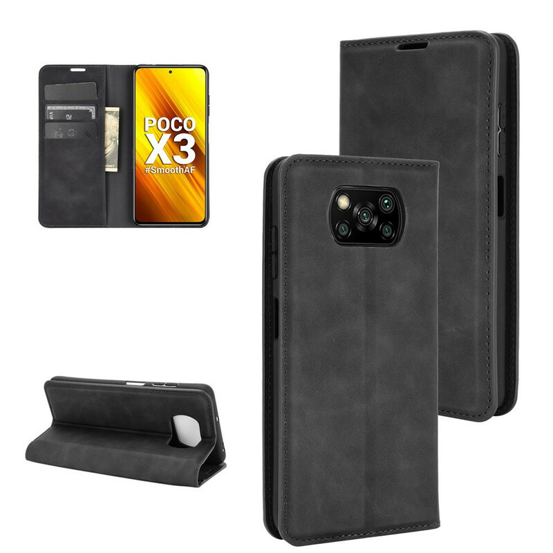 Flip Cover Xiaomi Poco X3 Effet Cuir Douceur Flip Cover Xiaomi Poco X3 Effet Cuir Douceur