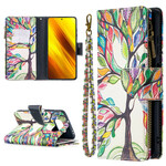 Housse Xiaomi Poco X3 Poche Zippée Arbre Housse Xiaomi Poco X3 Poche Zippée Arbre