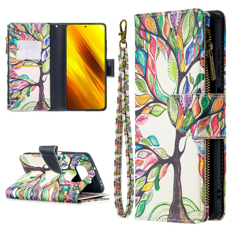 Housse Xiaomi Poco X3 Poche Zippée Arbre Housse Xiaomi Poco X3 Poche Zippée Arbre