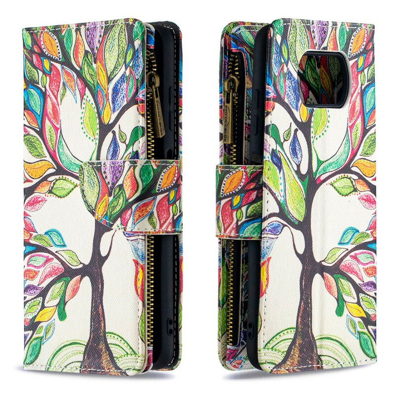 Housse Xiaomi Poco X3 Poche Zippée Arbre Housse Xiaomi Poco X3 Poche Zippée Arbre