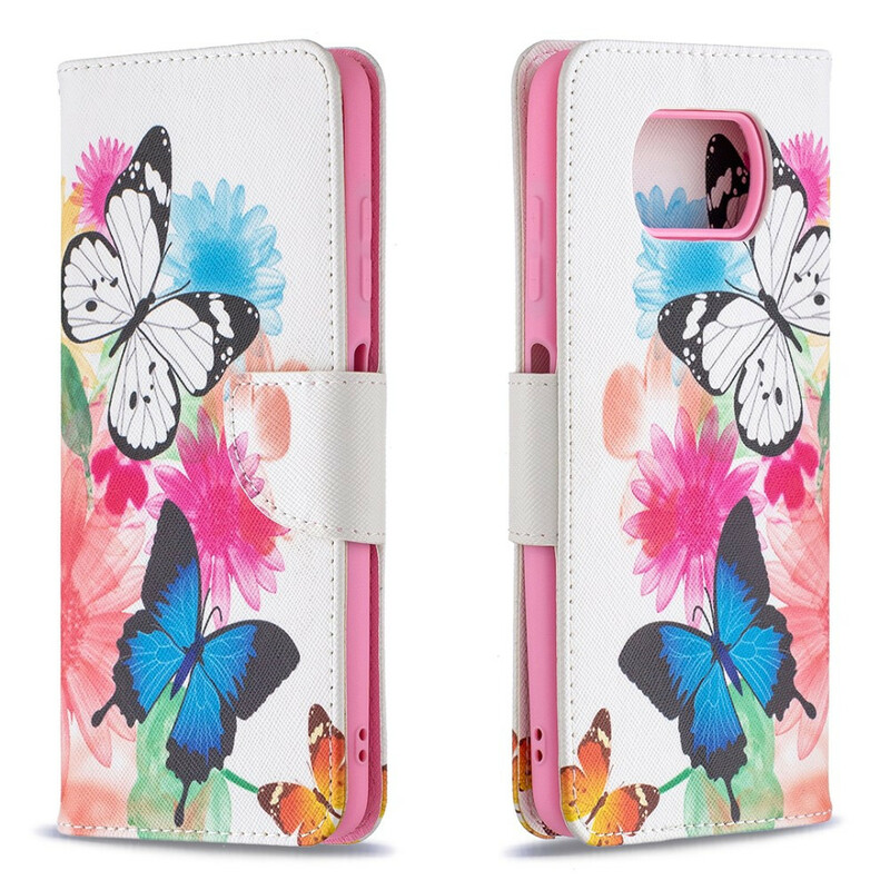 Housse Xiaomi Poco X3 Papillons et Fleurs Peints