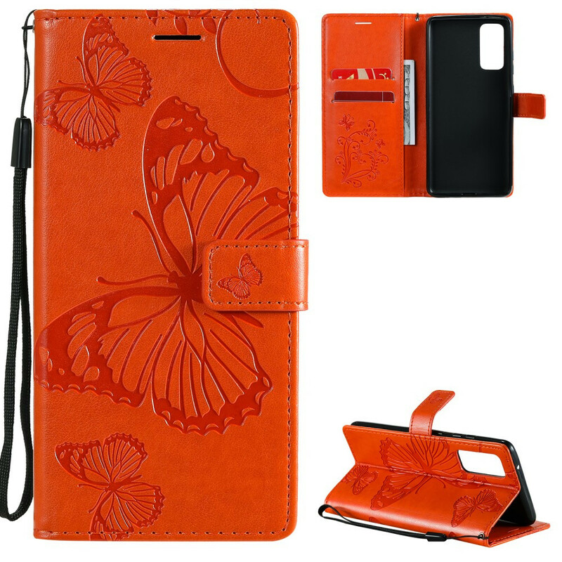 Housse Samsung Galaxy S20 FE Papillons Géants à Lanière Housse Samsung Galaxy S20 FE Papillons Géants à Lanière