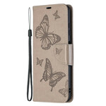Housse Xiaomi Poco X3 Papillons Imprimés à Lanière Housse Xiaomi Poco X3 Papillons Imprimés à Lanière