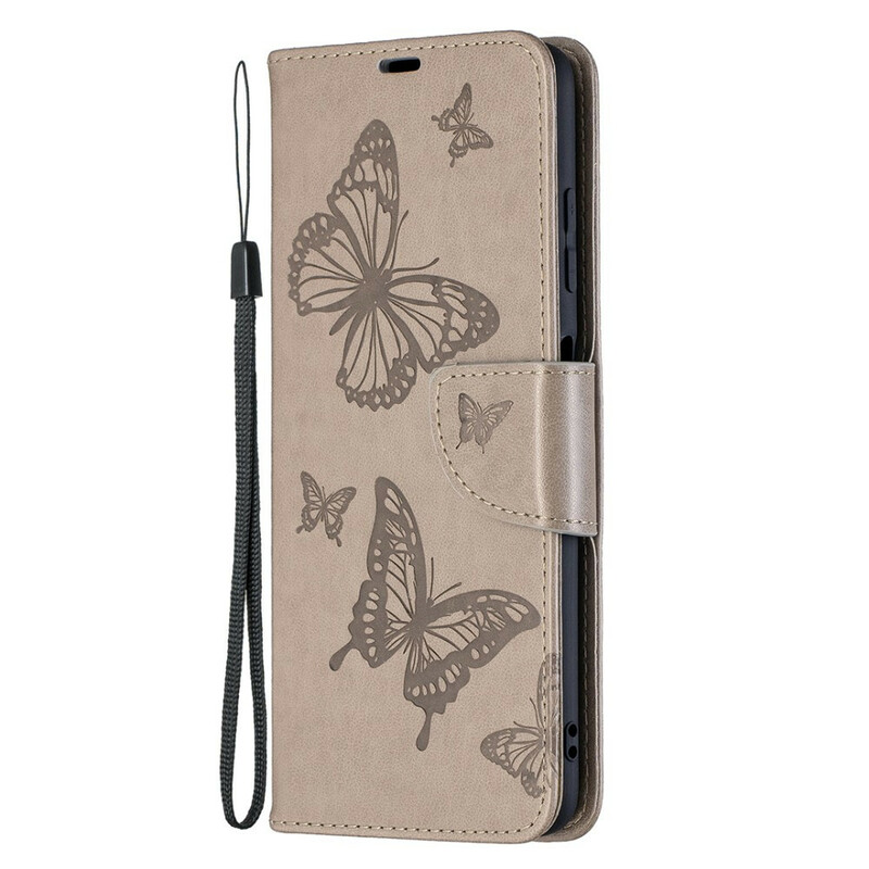 Housse Xiaomi Poco X3 Papillons Imprimés à Lanière Housse Xiaomi Poco X3 Papillons Imprimés à Lanière