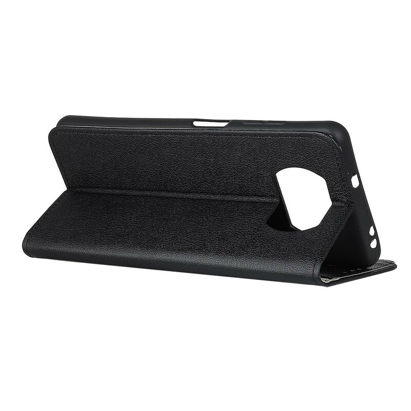 Housse Xiaomi Poco X3 Effet Cuir Brillant Simple Housse Xiaomi Poco X3 Effet Cuir Brillant Simple