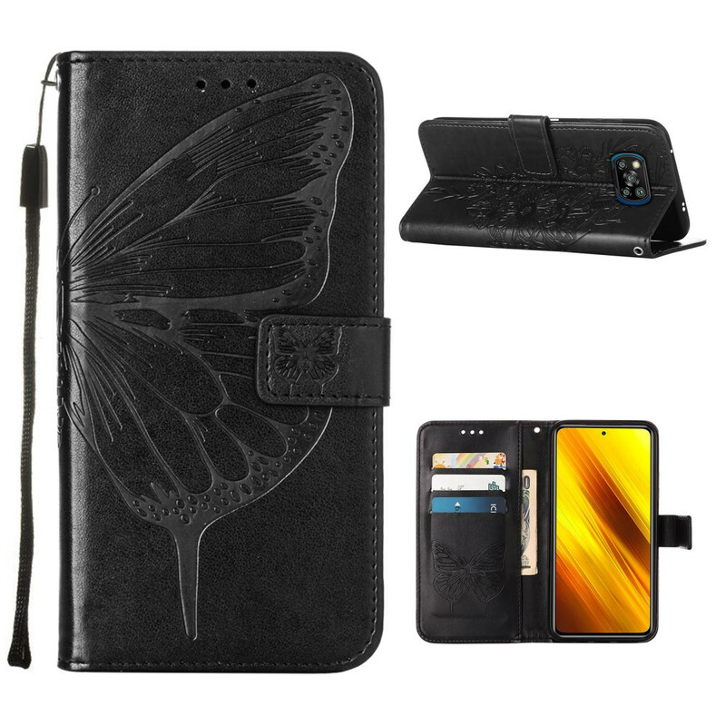 Housse Xiaomi Poco X3 Papillon Design avec Lanière Housse Xiaomi Poco X3 Papillon Design avec Lanière