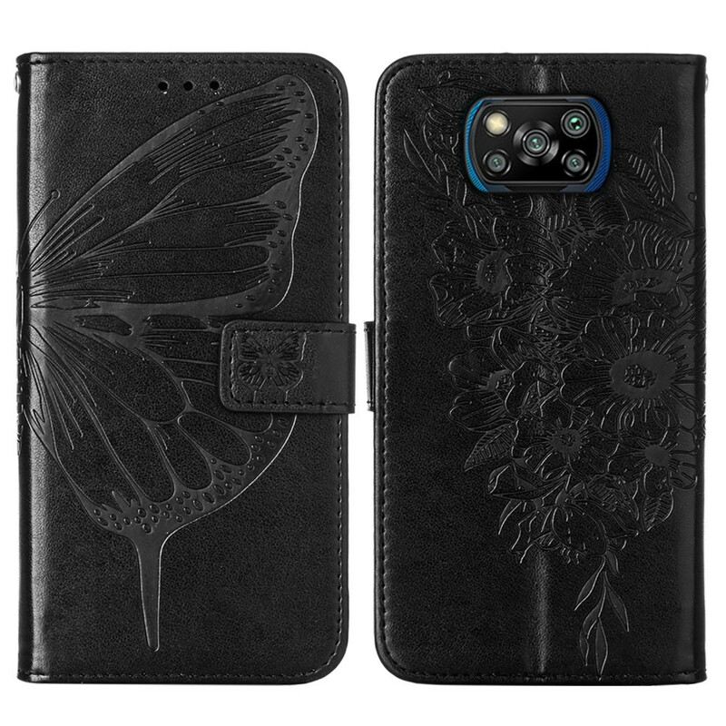 Housse Xiaomi Poco X3 Papillon Design avec Lanière Housse Xiaomi Poco X3 Papillon Design avec Lanière